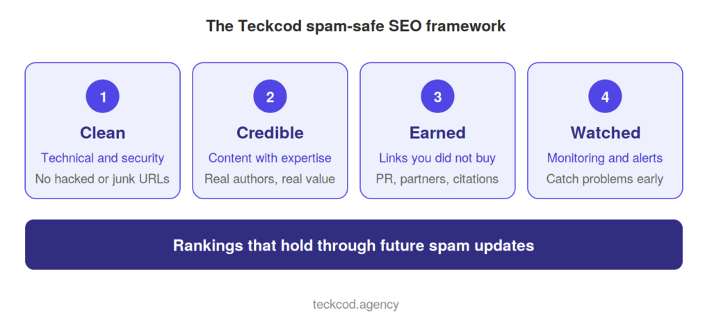 Under the 4 pillars in "The Spam-Safe SEO Framework